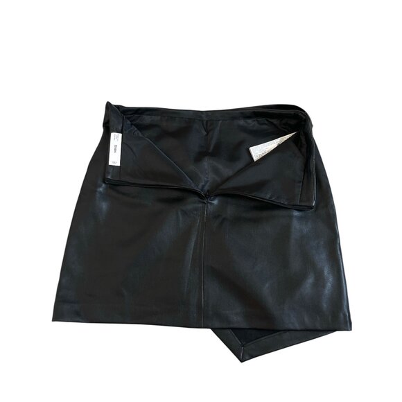 Black Faux Wrap Mini Skirt by Mango - Chic Women’s Outfit Essential Medium - Picture 3 of 8